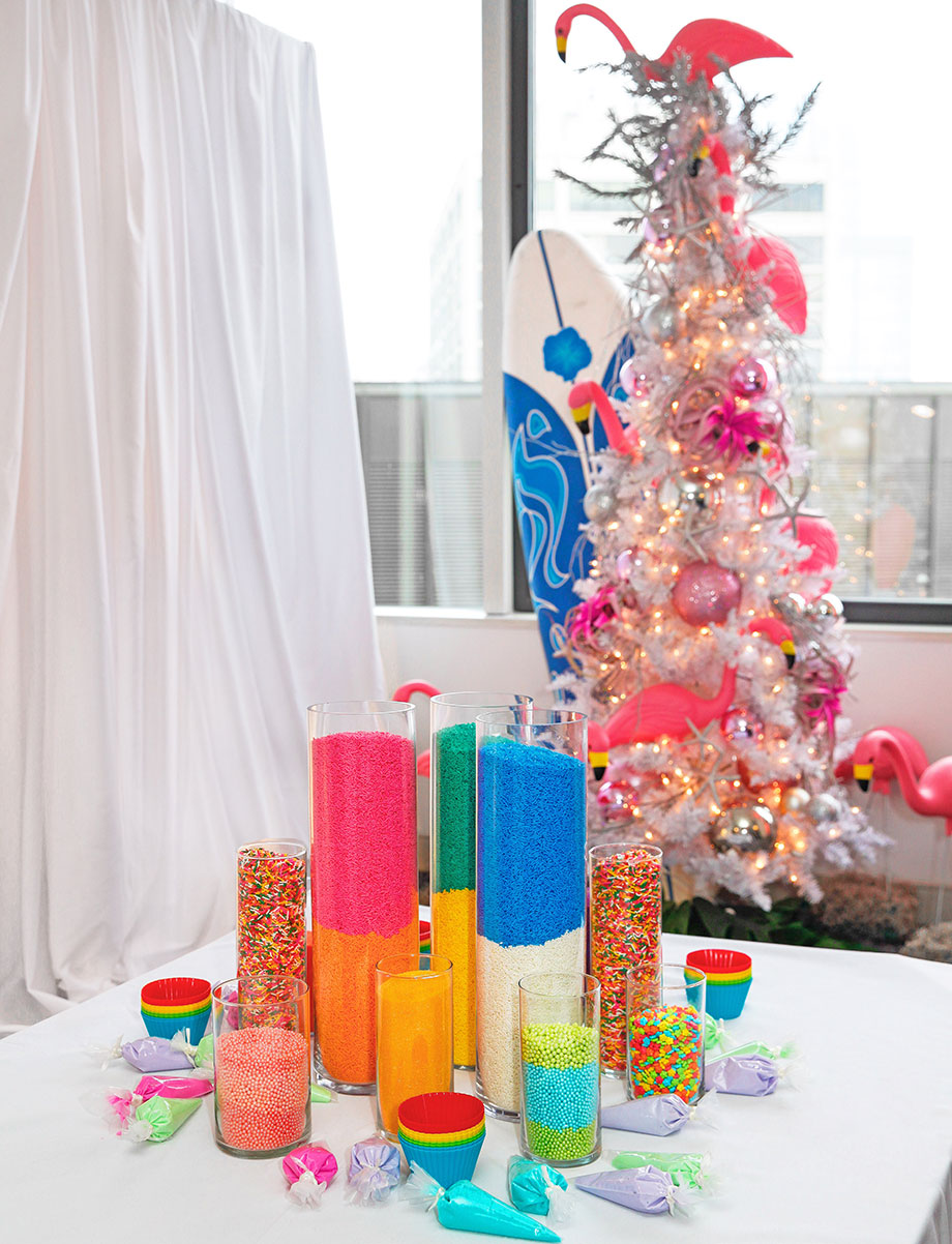 A sprinkle tower for cookie decorating.