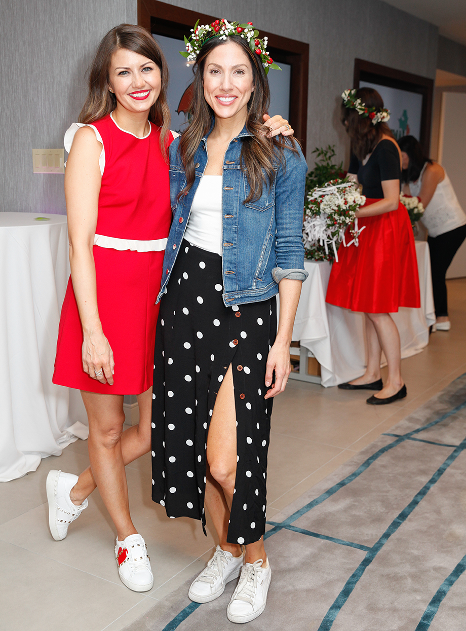 Corri McFadden poses with her friend Jessica at the Swissotel.
