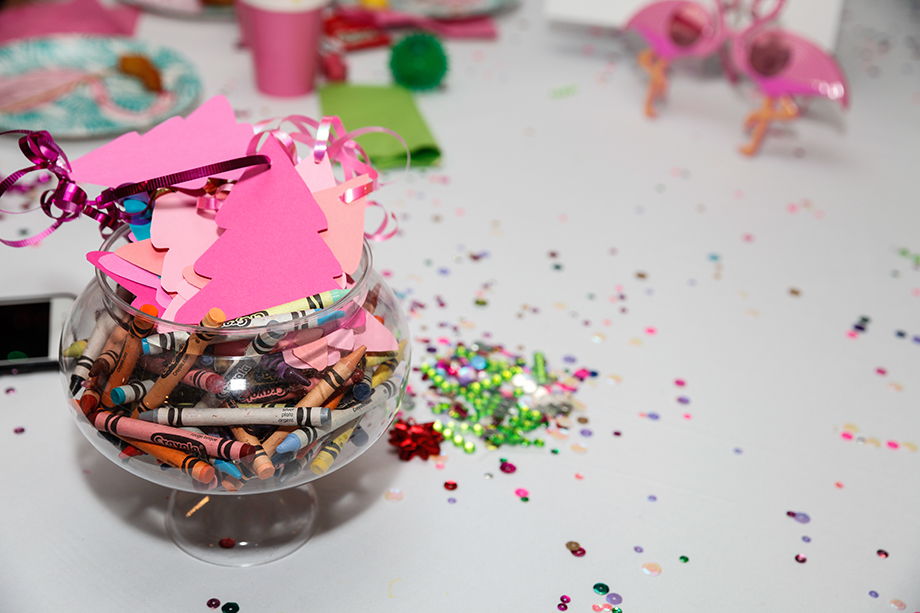 Make to Celebrate has glitter on the table. 