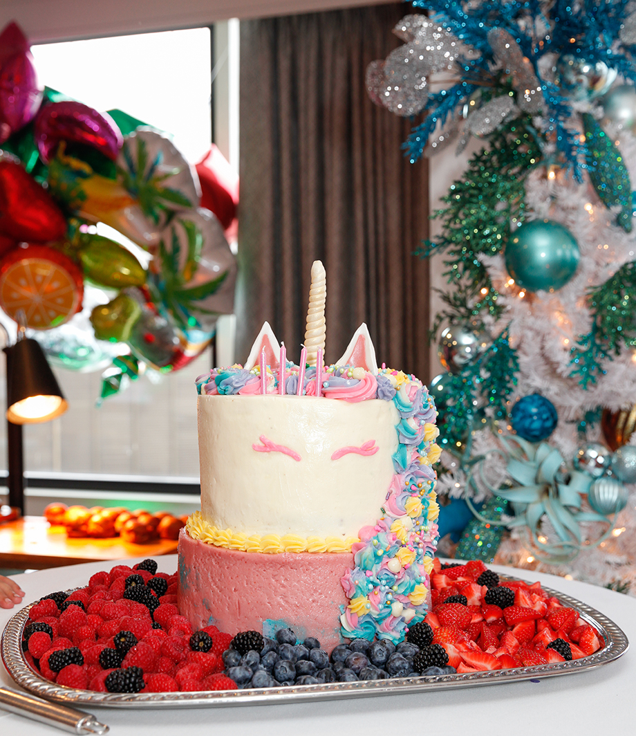 Zelda's unicorn birthday cake on Glitter and Bubbles.
